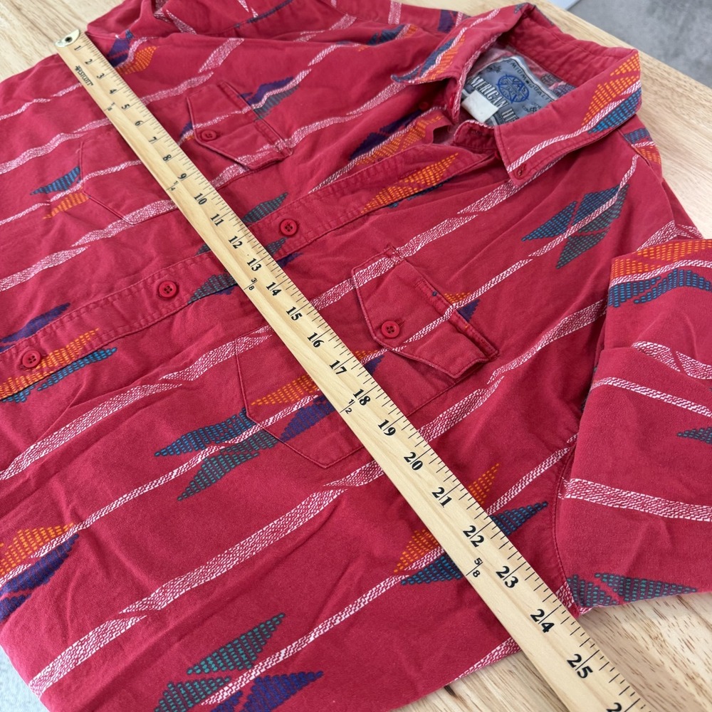 Vintage American Hero Shirt Mens‎ L Button Down Western Cowboy Aztec Rodeo Red - Picture 7 of 9
